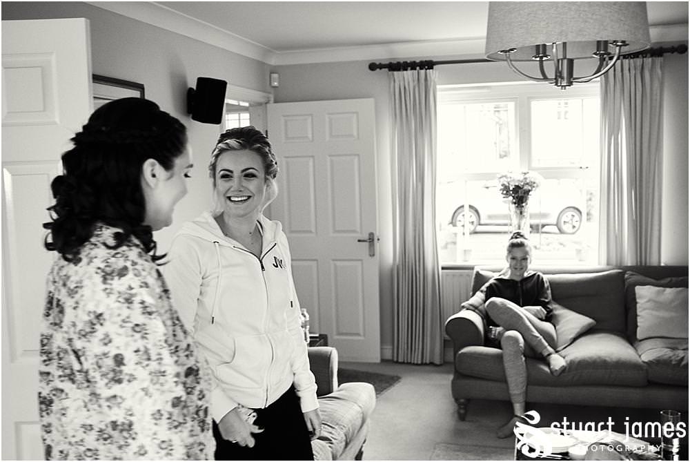 Candid photographs of the bridal party ahead of the wedding at home in Bloxwich by Documentary Wedding Photographer Stuart James