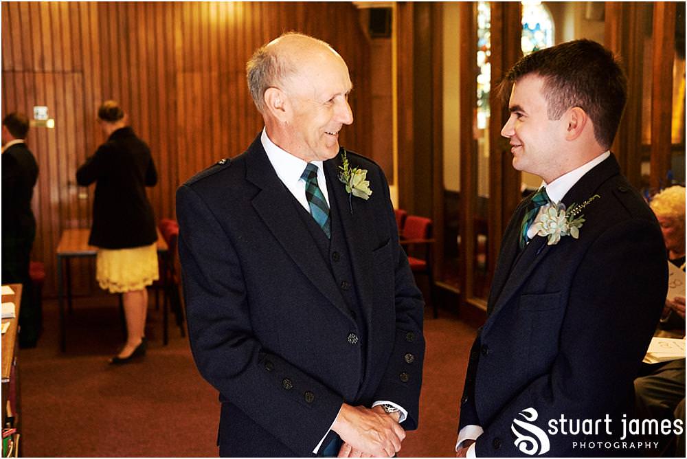 Candid photographs as the guests arrive for the wedding ceremony at All Saints Church in Bloxwich by Documentary Wedding Photographer Stuart James