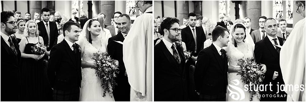 Capturing the beautiful moment as our bride arrives to her waiting groom at All Saints Church in Bloxwich by Documentary Wedding Photographer Stuart James
