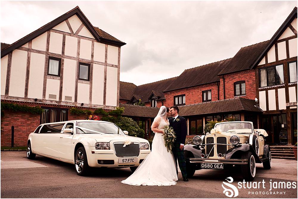 Fabulous wedding cars for the wedding at The Moat House in Acton Trussell by Documentary Wedding Photographer Stuart James