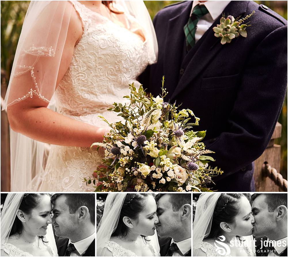 Relaxed and creative portraits of the bride and groom in the stunning grounds at The Moat House in Acton Trussell by Documentary Wedding Photographer Stuart James