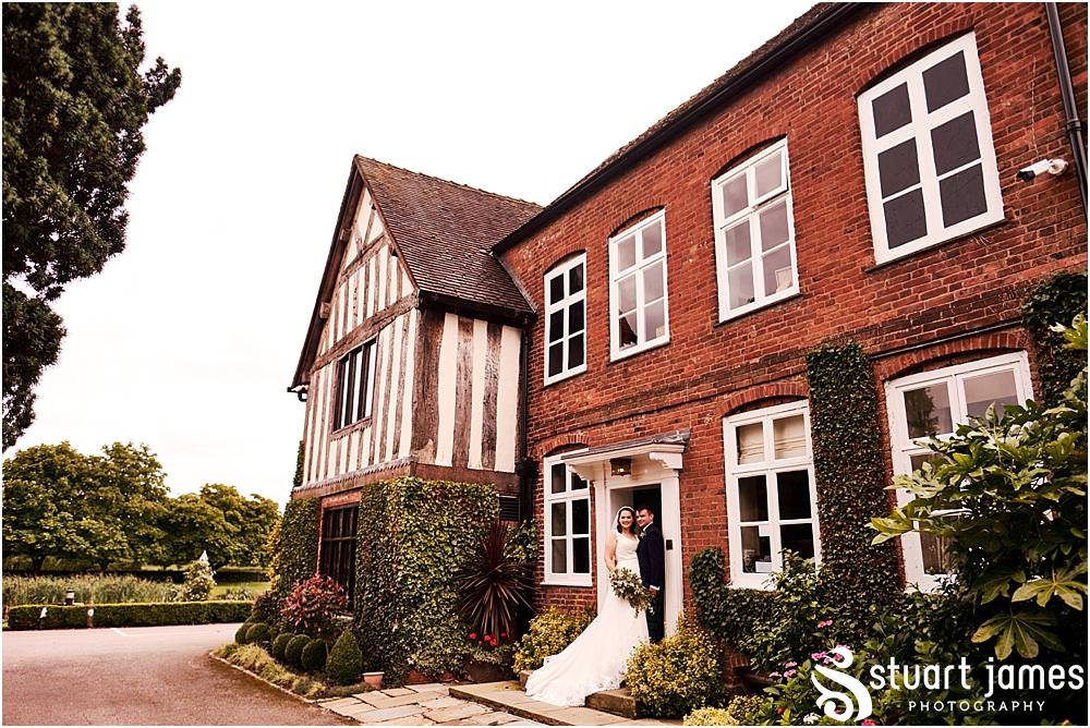 Relaxed and creative portraits of the bride and groom in the stunning grounds at The Moat House in Acton Trussell by Documentary Wedding Photographer Stuart James