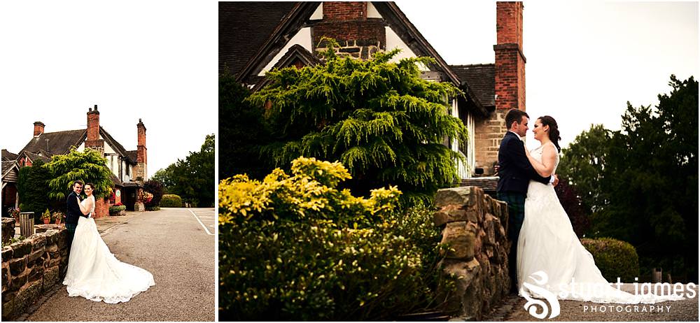 Countryside golden hour portraits with the Bride and Groom at The Moat House in Acton Trussell by Documentary Wedding Photographer Stuart James