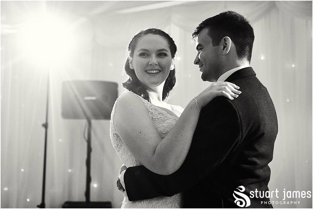 Creative and beautiful photographs of the first dance at The Moat House in Acton Trussell by Documentary Wedding Photographer Stuart James