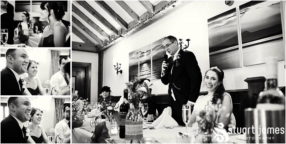 Beautiful photos of the grooms speech at The Crows Nest at Barton Marina by Documentary Wedding Photographer Stuart James