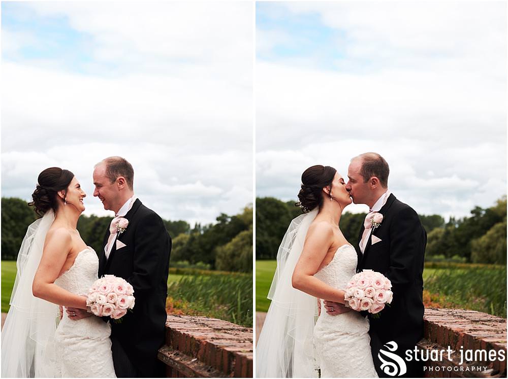 Relaxed natural portraits of the bride and groom in the stunning gardens at The Belfry in Sutton Coldfield by Documentary Wedding Photographer Stuart James