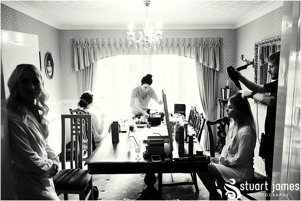 Reportage photos that capture the magic of the wedding morning preparations at home before the wedding at Bishton Hall in Stafford by Documentary Wedding Photographer Stuart James