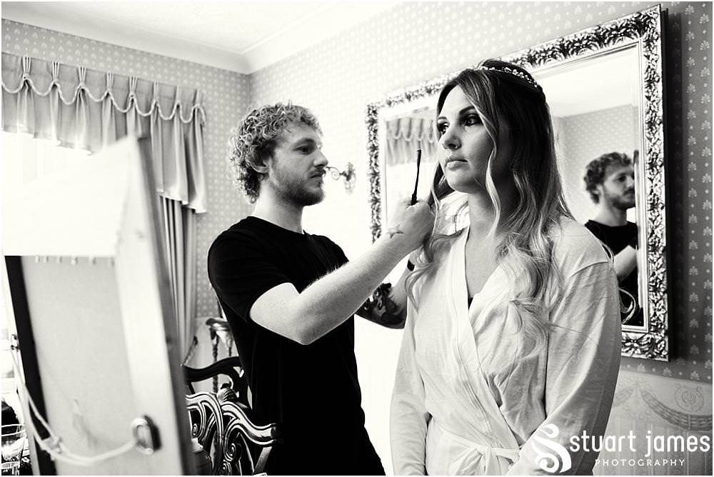 Documenting the bridal preparations ahead of the wedding at Bishton Hall in Stafford by Documentary Wedding Photographer Stuart James