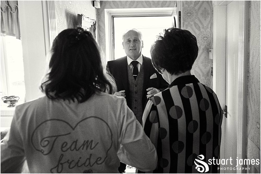 Creative photographs of the bridal party preparations on the wedding morning ahead of the wedding at Bishton Hall in Stafford by Documentary Wedding Photographer Stuart James