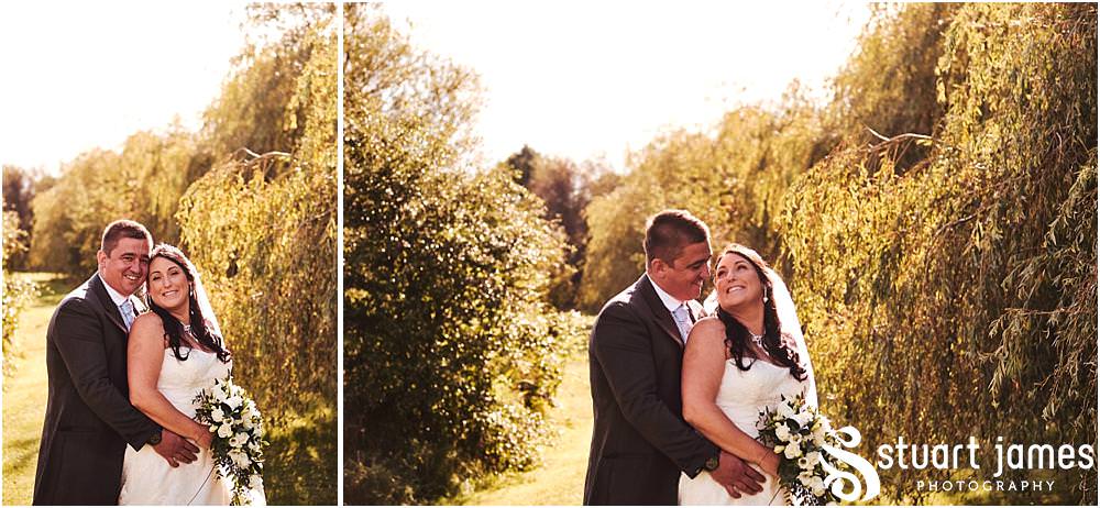 Creative portraits of the bride and groom at the lakeside at Calderfields in Walsall by Documentary Wedding Photographer Stuart James
