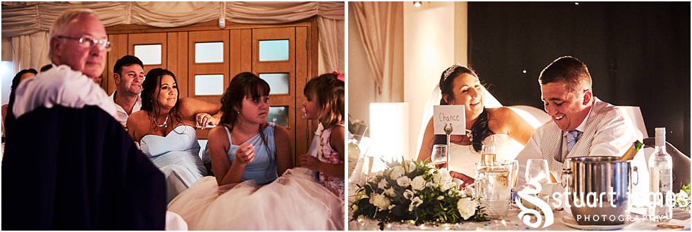 Creating timeless photographs of the wedding speeches and the emotion reactions at Calderfields by Documentary Wedding Photographer Stuart James
