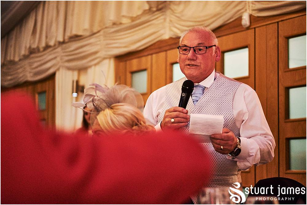 Creating timeless photographs of the wedding speeches and the emotion reactions at Calderfields by Documentary Wedding Photographer Stuart James