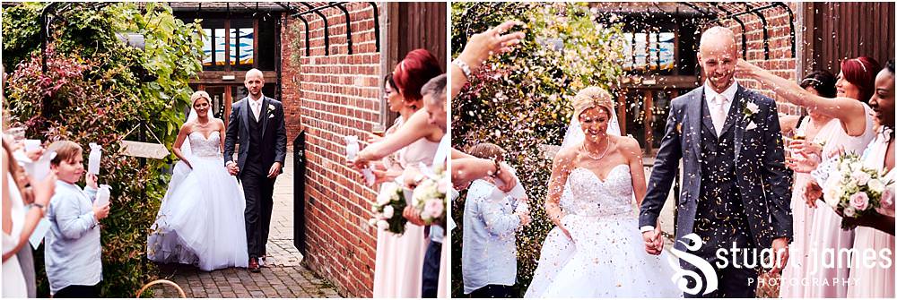 Confetti fun at Packington Moor in Lichfield by Documentary Wedding Photographer Stuart James CREATIVE. EMOTIVE. STORYTELLING. Staffordshire Barn Wedding Photographs