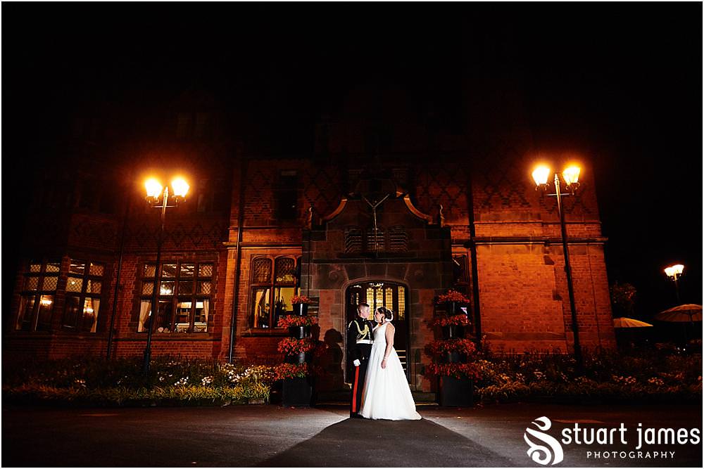 Creative evening portraits of the bride and groom by Oakfield House at Chester Zoo in Chester by Documentary Wedding Photographer Stuart James