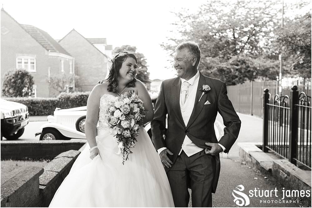 Capturing the arrivals for the ceremony at St James Church Brownhills before the reception at Oak Farm in Cannock by Oak Farm Wedding Photographer Stuart James