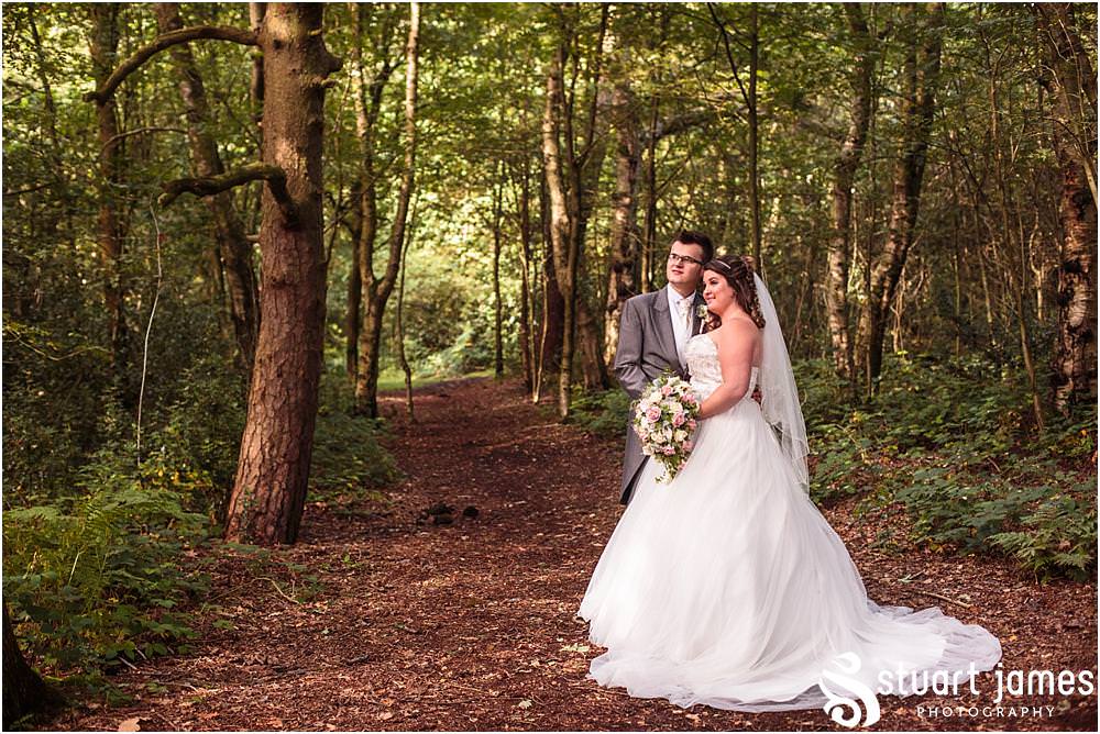 Creative timeless portraits in the beautiful surroundings of Shoal Hill before heading to the reception at Oak Farm in Cannock by Oak Farm Wedding Photographer Stuart James