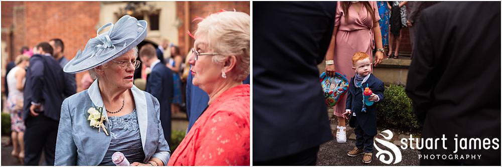 Capturing the arrival of the wedding guests excited for the fabulous day at Pendrell Hall with Pendrell Hall Wedding Photography by Stuart James