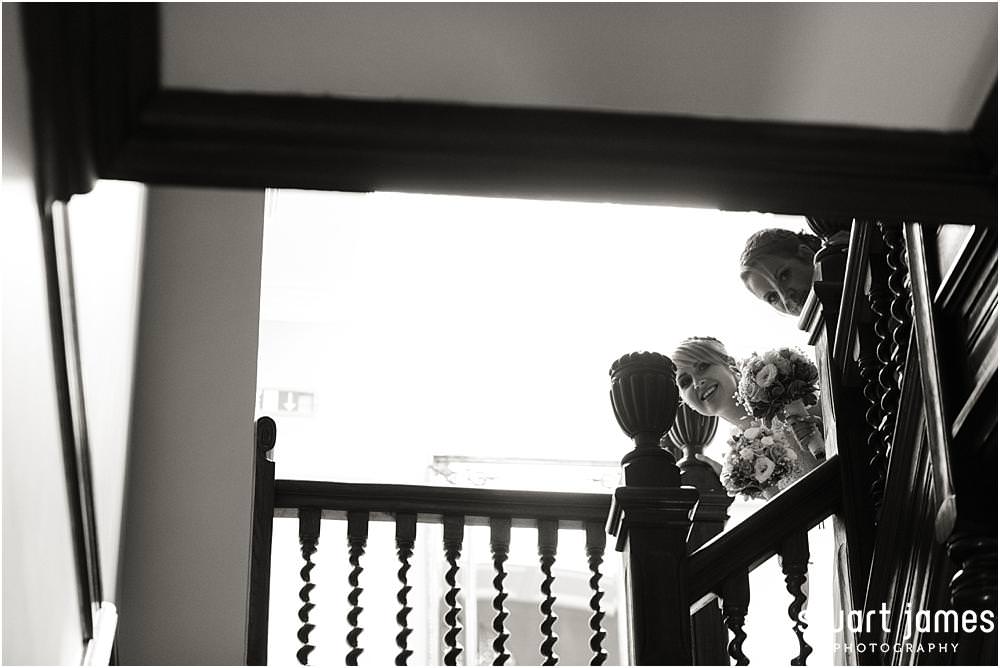 A truly stunning and memorable moment as the Father of the Bride sees his daughter as a bride for the first time at Pendrell Hall with Pendrell Hall Wedding Photography by Stuart James