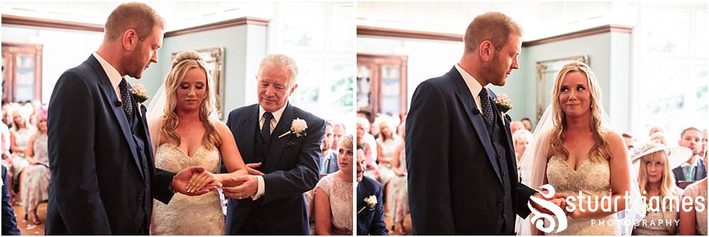 Capturing the beautiful and emotional ceremony in unobtrusive photographs at Pendrell Hall with Pendrell Hall Wedding Photography by Stuart James
