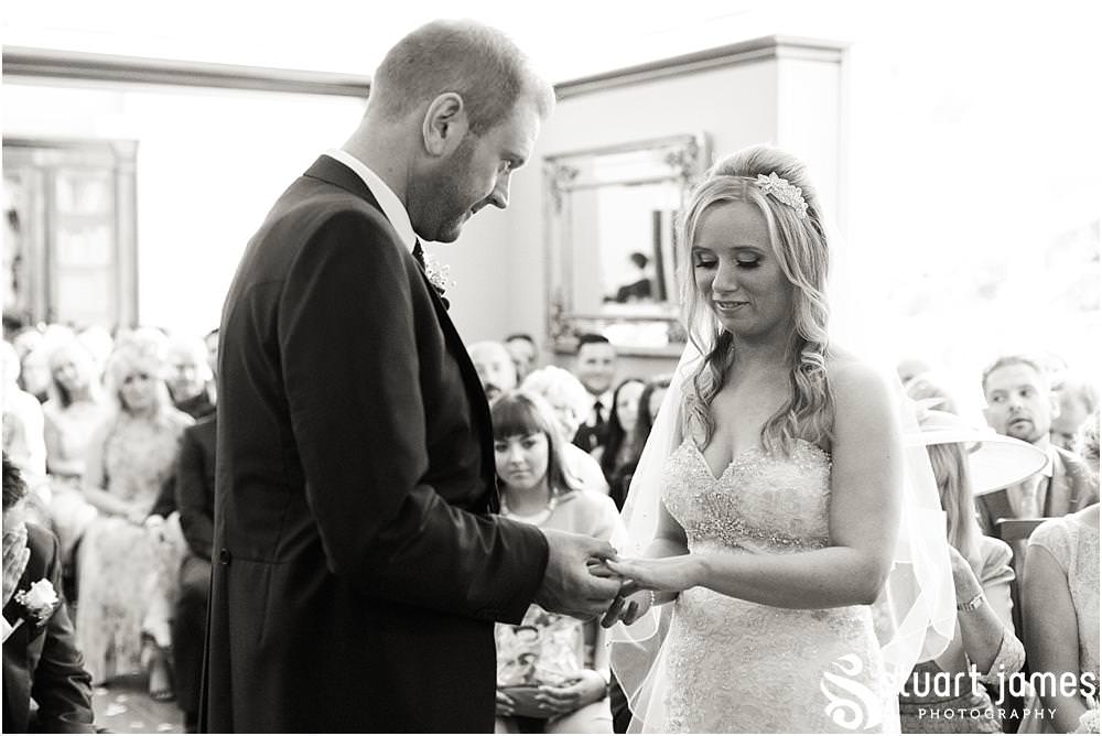 Capturing the beautiful and emotional ceremony in unobtrusive photographs at Pendrell Hall with Pendrell Hall Wedding Photography by Stuart James