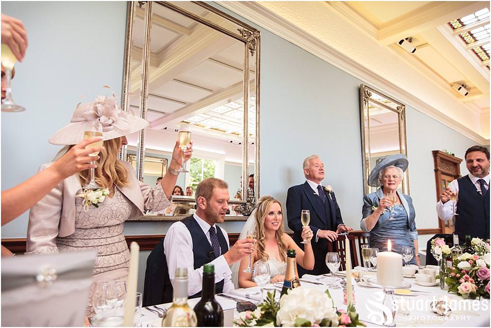 Photos that show the emotion and laughter from the Father of the Bride's speech to open the wedding breakfast at Pendrell Hall with Pendrell Hall Wedding Photography by Stuart James