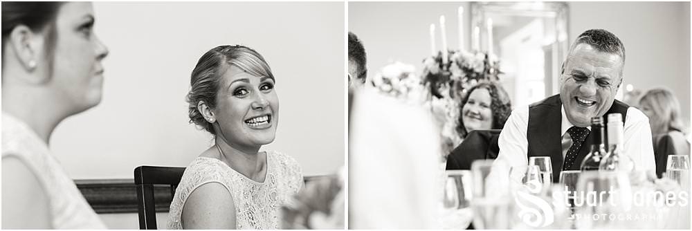 A deep and meaningful speech from our groom brought amazing reactions, with laughter and tears from all around at Pendrell Hall with Pendrell Hall Wedding Photography by Stuart James