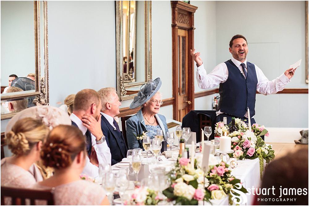 From laughter to tears, the rollercoaster of a speech from our best man was truly beautiful to photographs and for the guests to enjoy at Pendrell Hall with Pendrell Hall Wedding Photography by Stuart James