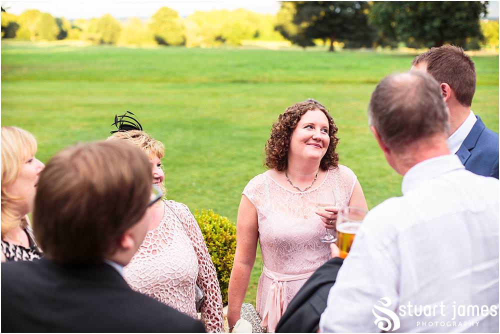 Capturing the fun of the wedding evening as the guests arrive ready to party with the new Mr & Mrs at Pendrell Hall with Pendrell Hall Wedding Photography by Stuart James
