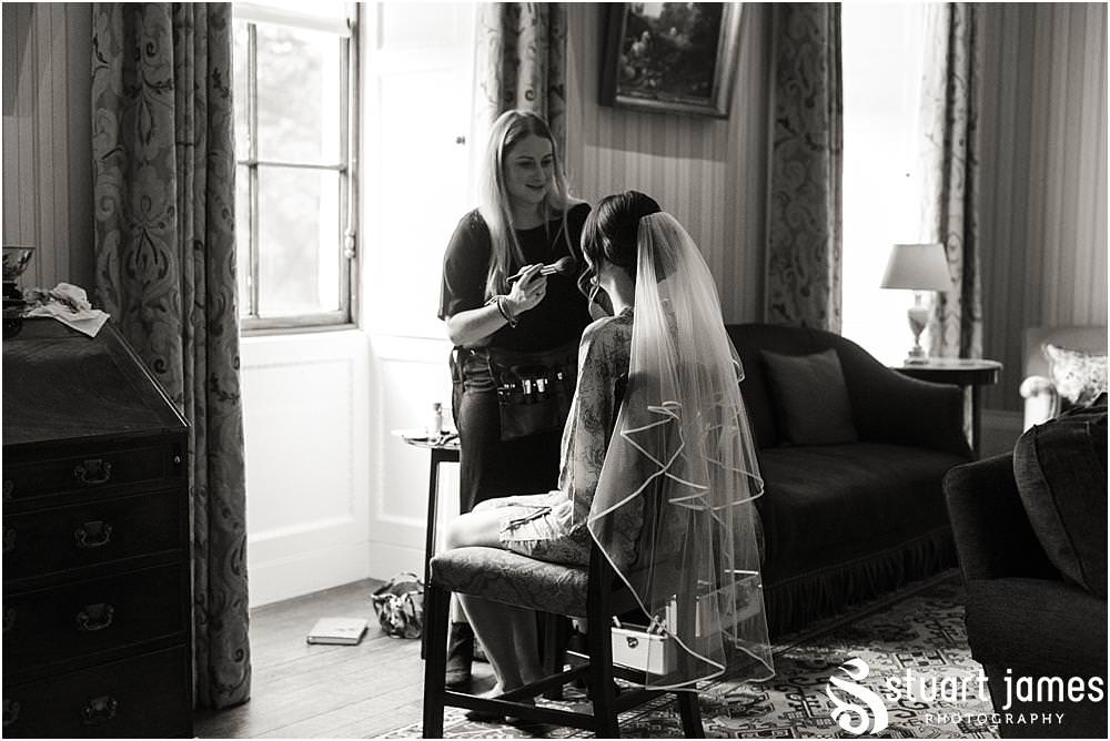 Documenting the bridal preparations ahead of the wedding at Weston Park in Shropshire by Shropshire Wedding Photographer Stuart James