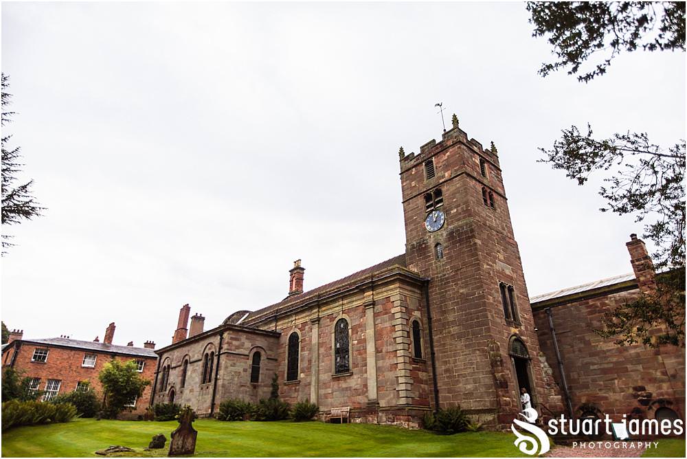 Documenting the arrivals at church for the beautiful ceremony at St Andrews at Weston Park in Shropshire by Shropshire Wedding Photographer Stuart James