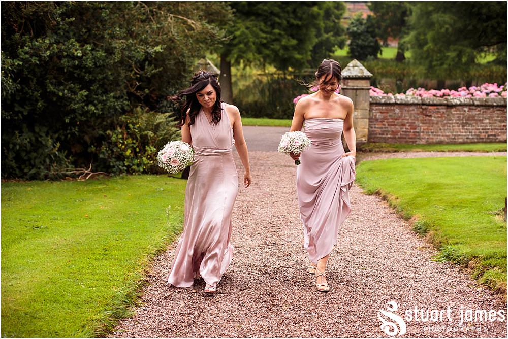 Documenting the arrivals at church for the beautiful ceremony at St Andrews at Weston Park in Shropshire by Shropshire Wedding Photographer Stuart James