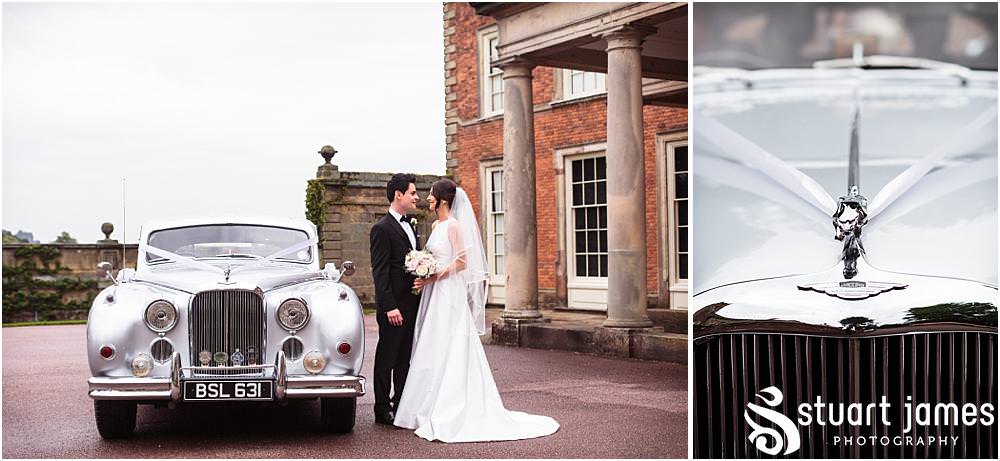 Confetti exit for our beautiful bride and groom from the church at Weston Park in Shropshire by Shropshire Wedding Photographer Stuart James