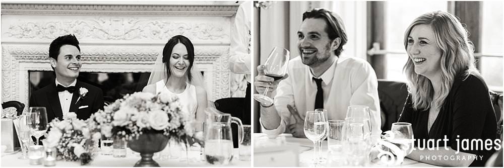Creative captivating photographs of the wedding speeches at Weston Park in Shropshire by Shropshire Wedding Photographer Stuart James