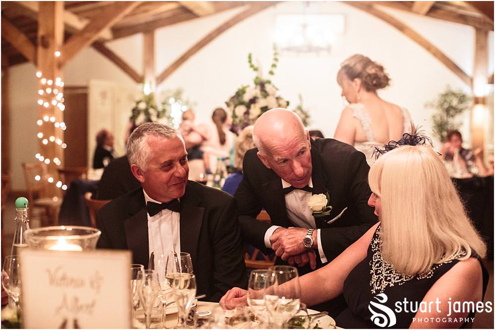 An inspired choice for the wedding breakfast with a slow roasted feast for the guests to enjoy at the Barn Wedding Venue in Lichfield by Walsall Wedding Photographers Stuart James