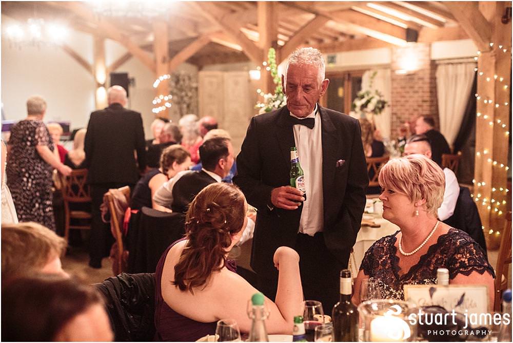 An inspired choice for the wedding breakfast with a slow roasted feast for the guests to enjoy at the Barn Wedding Venue in Lichfield by Walsall Wedding Photographers Stuart James
