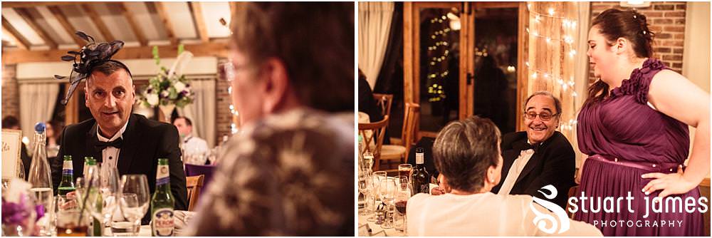 An inspired choice for the wedding breakfast with a slow roasted feast for the guests to enjoy at the Barn Wedding Venue in Lichfield by Walsall Wedding Photographers Stuart James