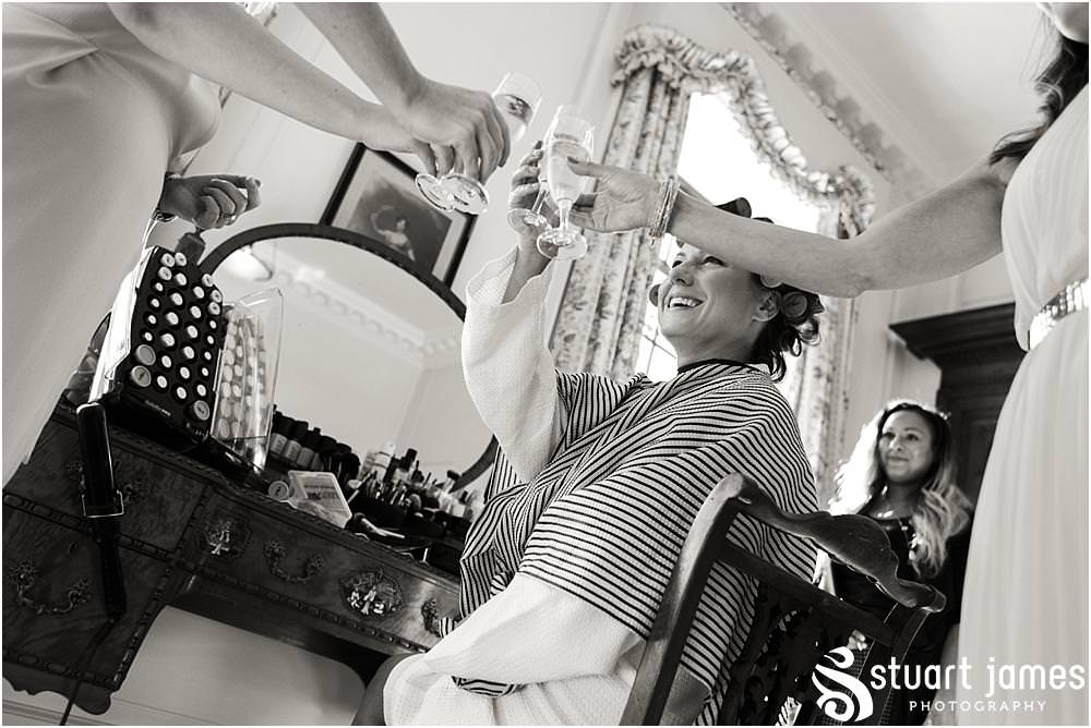 Documenting the bridal preparations in the beautiful bedrooms at Davenport House in Shropshire by Davenport House Wedding Photographers Stuart James