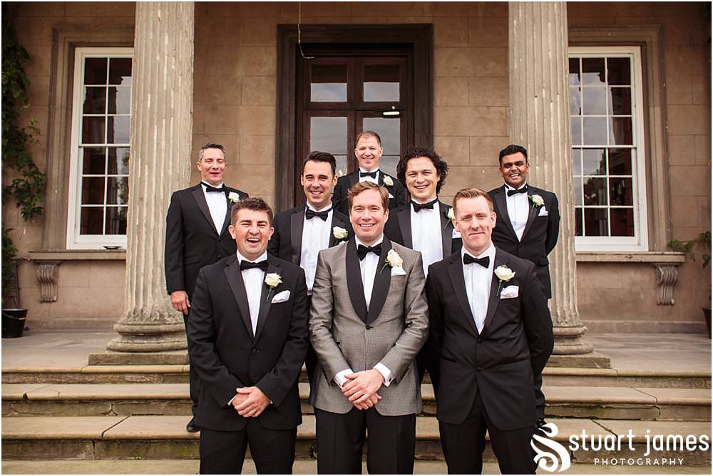 Creative photographs capturing the groomsmen looking fabulous for the wedding at Davenport House in Shropshire by Davenport House Wedding Photographers Stuart James