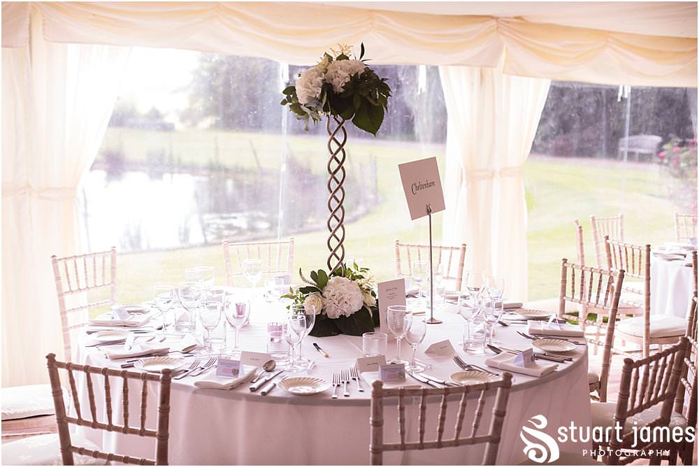 Elegant marquee reception for the wedding breakfast at Davenport House in Shropshire by Davenport House Wedding Photographers Stuart James