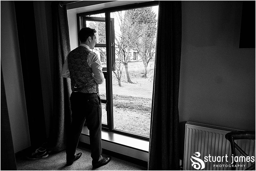 Capturing the fun and also the emotions building for the groom and groomsmen ahead of the wedding at The Mill Barns in Alveley by Mill Barns Wedding Photographers Stuart James