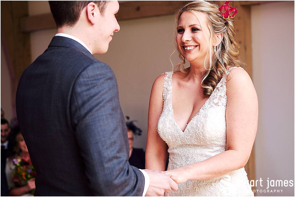 Photos that show the true theatre of emotions for the bride and groom and the families during the wedding ceremony at The Mill Barns in Alveley by Mill Barns Wedding Photographers Stuart James