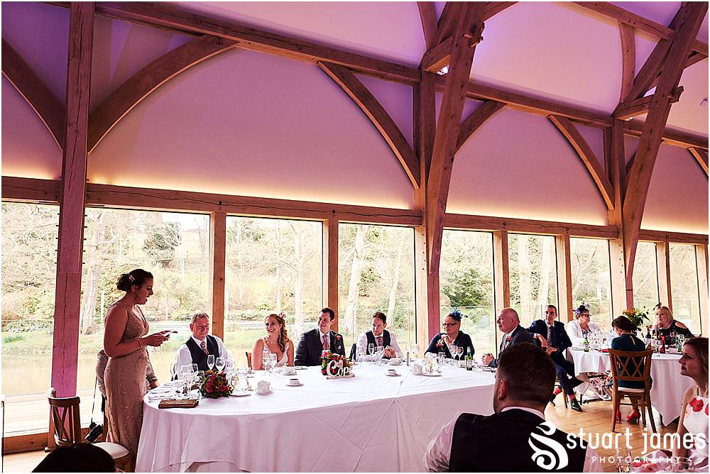 An emotional reading from the bride's sister brought the speeches to a beautiful close at The Mill Barns in Alveley by Mill Barns Wedding Photographers Stuart James