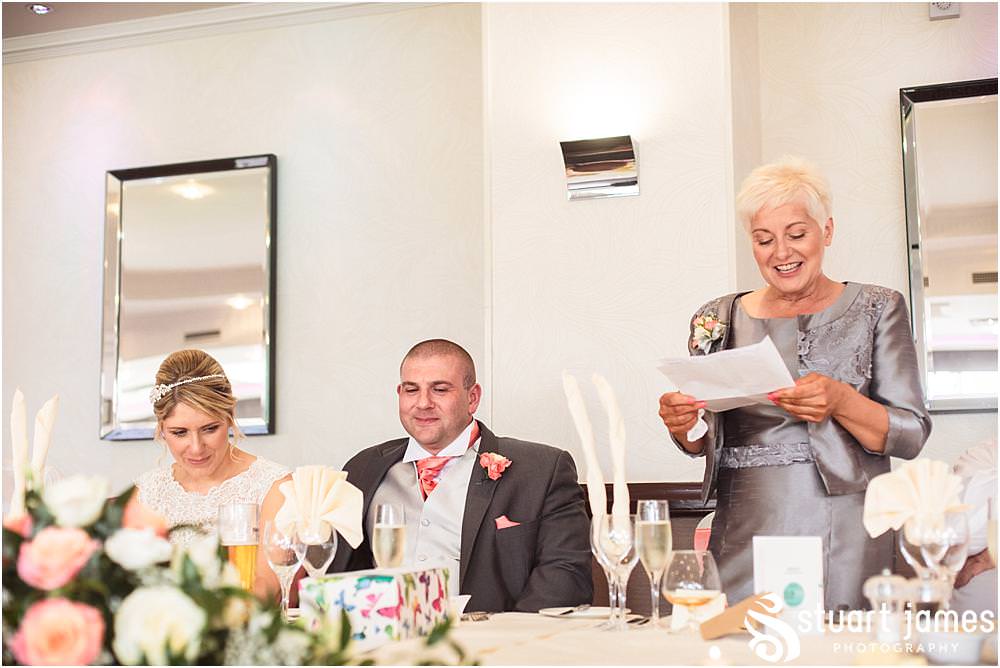Creative candid photographs of the speeches and guest reactions at The Moat House in Acton Trussell by Wedding Photographer Penkridge - Documentary Wedding Photographer Stuart James