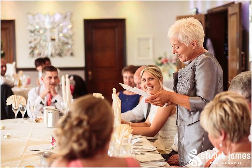 Creative candid photographs of the speeches and guest reactions at The Moat House in Acton Trussell by Wedding Photographer Penkridge - Documentary Wedding Photographer Stuart James