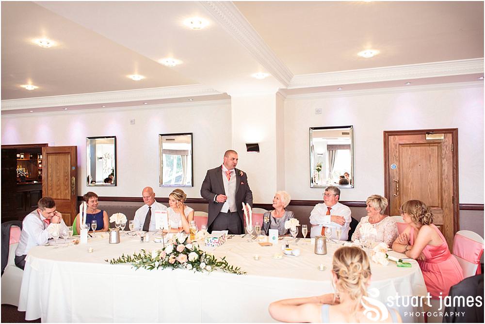 Creative candid photographs of the speeches and guest reactions at The Moat House in Acton Trussell by Wedding Photographer Penkridge - Documentary Wedding Photographer Stuart James