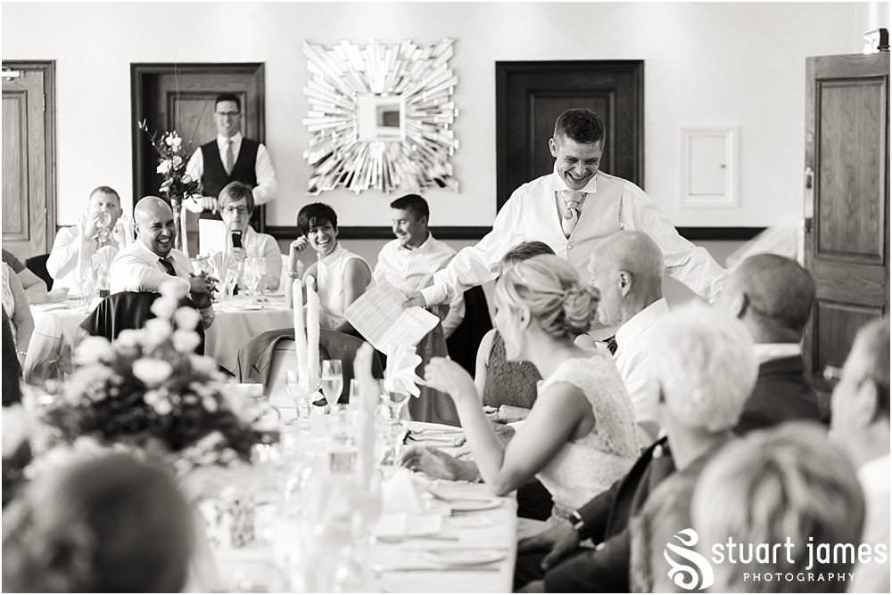 Creative candid photographs of the speeches and guest reactions at The Moat House in Acton Trussell by Wedding Photographer Penkridge - Documentary Wedding Photographer Stuart James