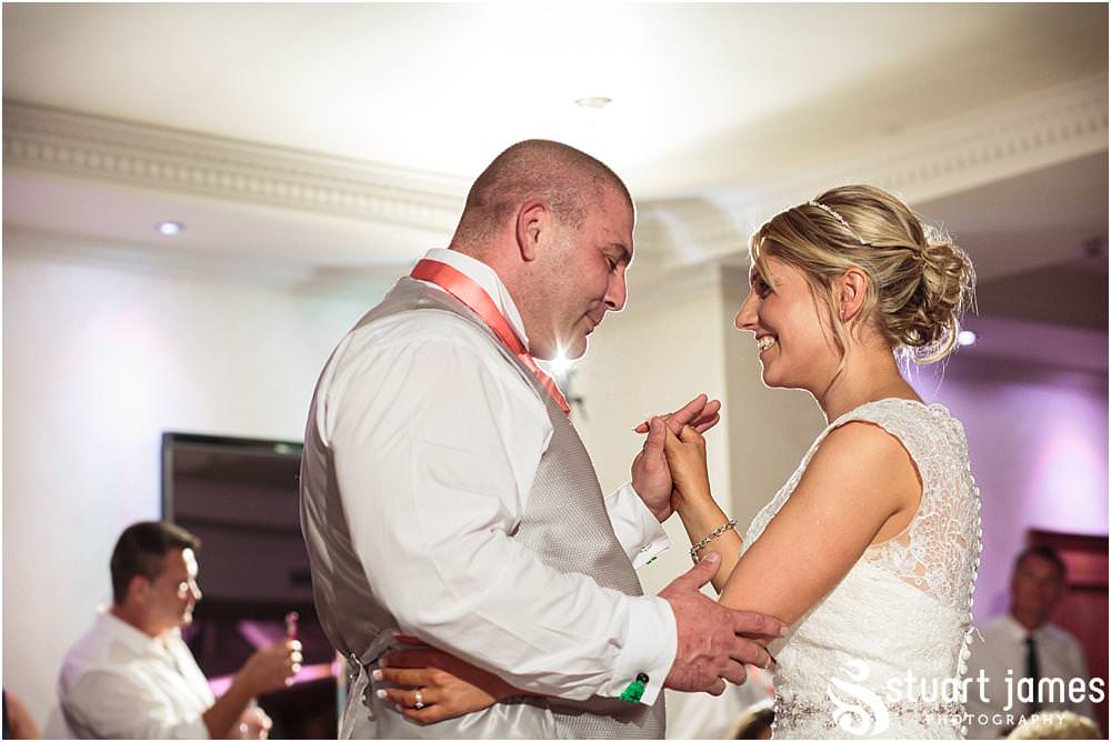 First dance and partying fun on the dance floor at The Moat House in Acton Trussell by Wedding Photographer Penkridge - Documentary Wedding Photographer Stuart James
