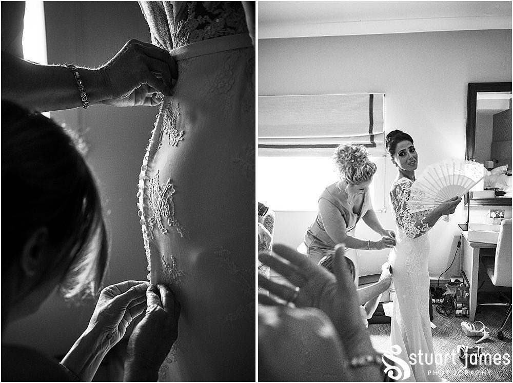 The emotions really built for our bride and bridal party as Kat dressed in her gown for the wedding at The Belfry in Birmingham by Greek Wedding Photographer Birmingham Stuart James