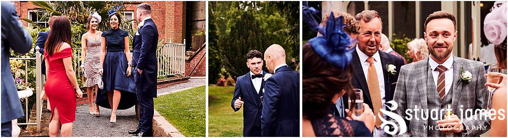 Creative candid photographs as the guests assemble for the day ahead at Hawkesyard Estate in Rugeley by Documentary Wedding Photographer Stuart James