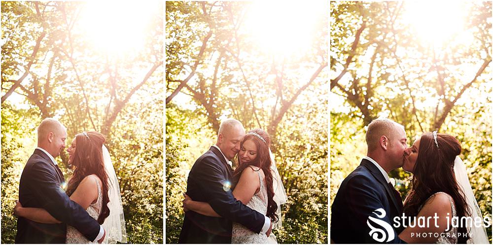 Stunning elegant portraits of the bride and groom in the golden sunlight at The Moat House in Stafford | Moat House Wedding Photographs by Documentary Wedding Photographer Stuart James